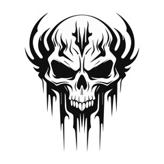 Abstract minimalist skull vector. Suitable for horror, rock, and hardcore graphic design.