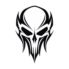 Abstract minimalist skull vector. Suitable for horror, rock, and hardcore graphic design.