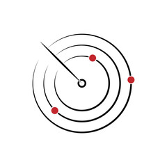 Radar Icon. Surveillance, Flight Detector Symbol for Design, Presentation, Website or Apps Elements - Vector.  Logo Template.     