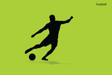 Football Silhouette Sport. football soccer player man in action isolated color background. Vector illustration 