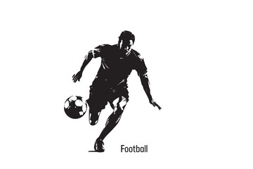 Fototapeta na wymiar Logo football, Football Silhouette Sport. vector of football. soccer players. vector illustration.