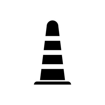 Traffic Cone Icon. Warning, Street Barrier Symbol - Vector Logo Template. 
