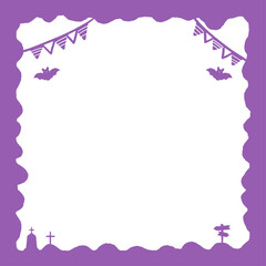 手書きのかわいいハロウィンのフレーム - シンプルな正方形のイラスト素材