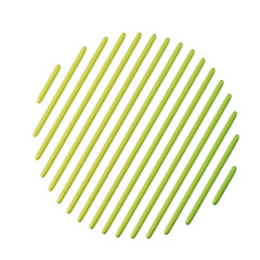 Circle shape, yellow green gradient 3d rendering.