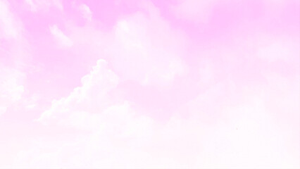 Fototapeta na wymiar Pink sky background and white clouds soft focus