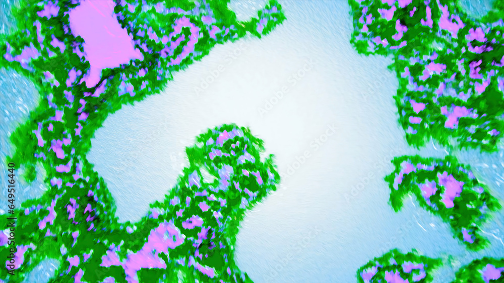 Poster abstract animation of moving spots with virus dots. motion. microbial spots with viruses and specks 