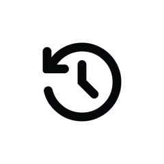 history icon, black icon, white background, element for design, vector