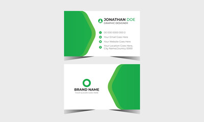 Corporate Modern Business Card Design Template Creative and Clean Business Card Name Card Visiting Card Simple Flat Vector Design.