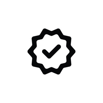 verif icon, black icon, element for design, vector illustration, white background