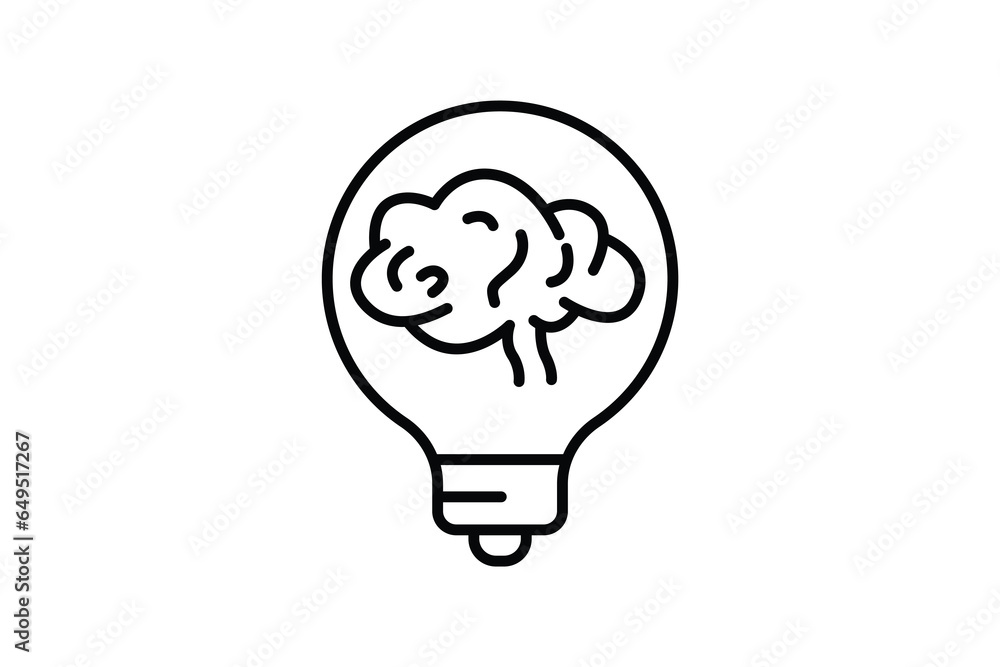 Poster idea think icon. icon related to critical thinking. suitable for web site design, app, ui, user inte