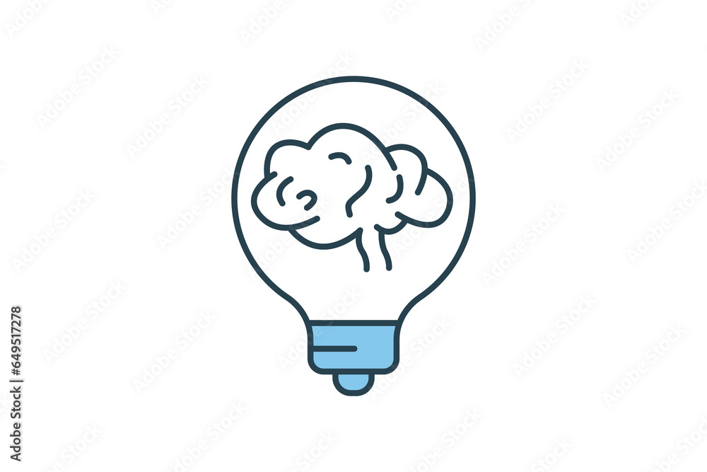 Poster idea think icon. icon related to critical thinking. suitable for web site design, app, ui, user inte