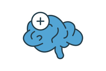 Positive mindset icon. Icon related to positive thinking, critical thinking. suitable for web site design, app, UI, user interfaces, printable etc. Flat line icon style. Simple vector design editable