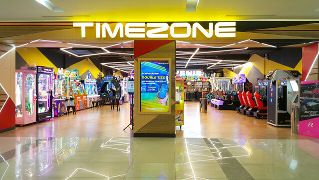 Depok, Indonesia - April 11, 2023: View of Timezone playground in Margo city Shopping Mal.