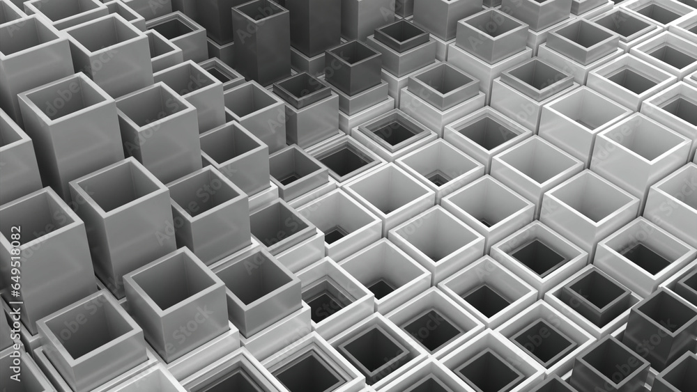 Aufkleber 3d animation of moving square columns. design. square pillars move inside columns in waves. columns 