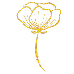 Luxury Golden Floral. Gold Flower.