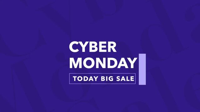 Cyber Monday and Big Sale with lines on blue gradient, motion abstract holidays, minimalism and promo style background