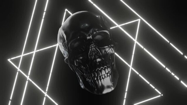 Flashing 3D Skull Background, VJ Loop