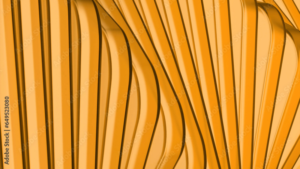 Poster Background with moving lines and curves. Design. Minimalistic animation of moving lines with bend. Lines move in flow with abstract 3d bend