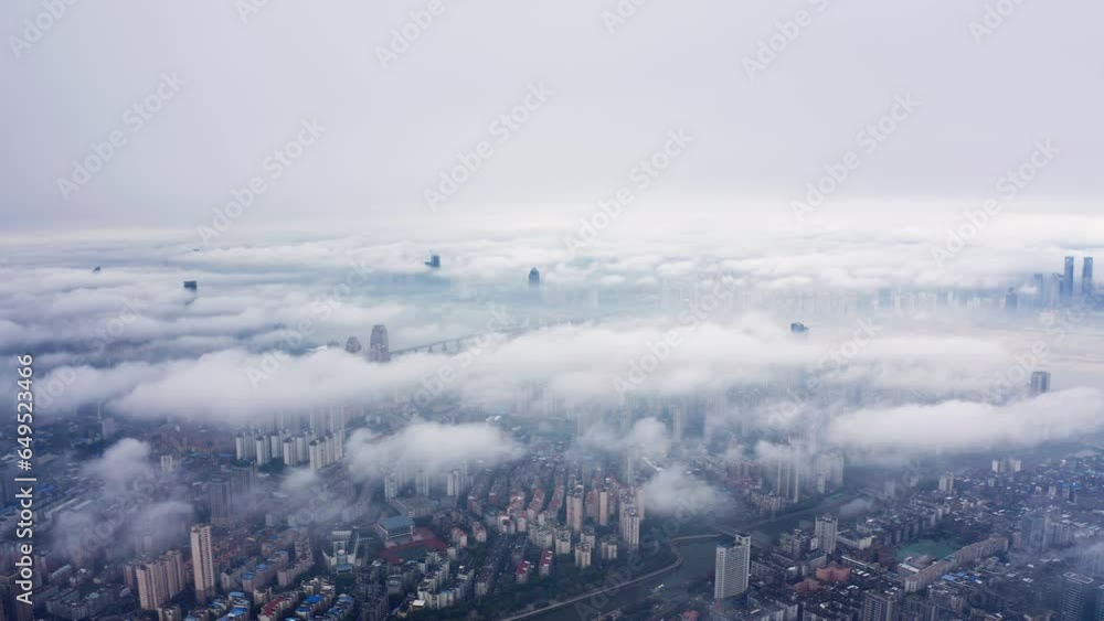 Wall mural Aerial photography of city scenery