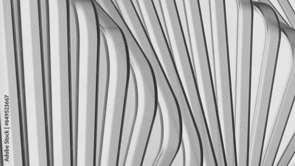 Poster Background with moving lines and curves. Design. Minimalistic animation of moving lines with bend. Lines move in flow with abstract 3d bend