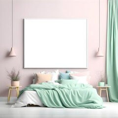 ai generated mock up pastel bedroom