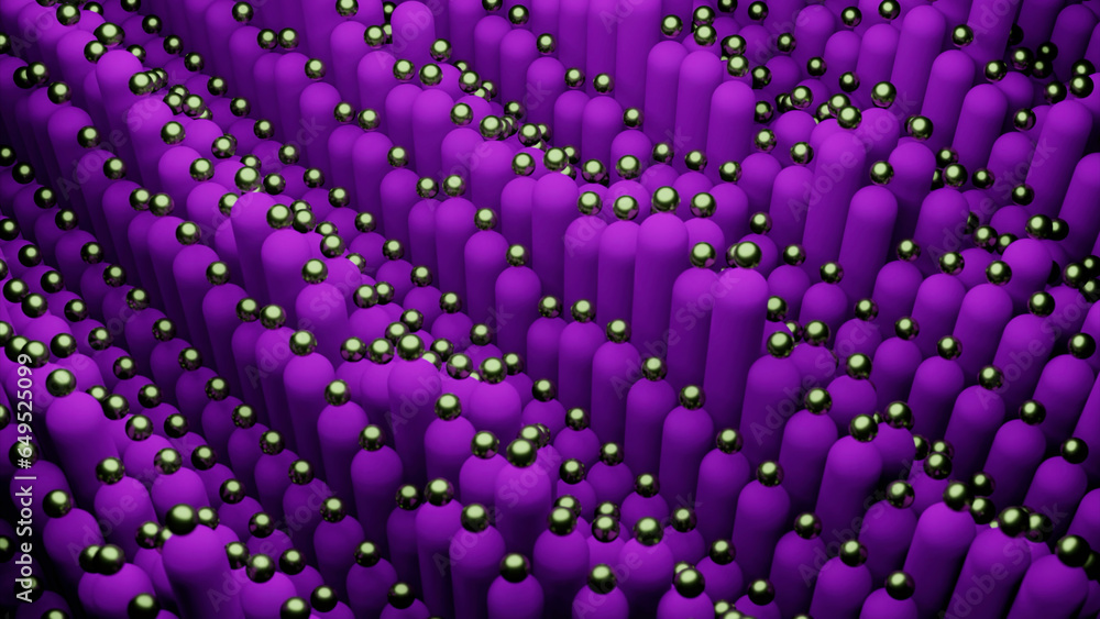 Poster purple and blue lines create a hypnotic effect. design. alternately rising thin lines of bright colo