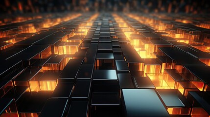 Obraz premium modern dark 3d random abstract object with cinematic color for background