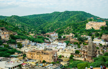 Old Jaipur City as viewed from top of Amber Fort, India.