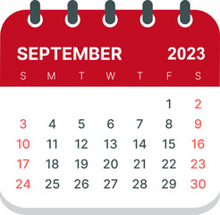 2023 September Calendar year vector illustration