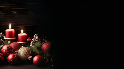 Fototapeta na wymiar Christmas decoration on dark background