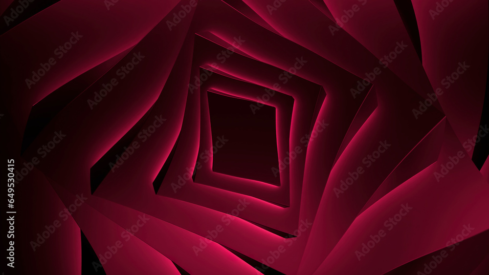 Poster red and yellow background. design. a bright portal made in 3d format that creates the effect of hypn