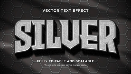 Sleek Silver Impact: Striking Bold Text Effect