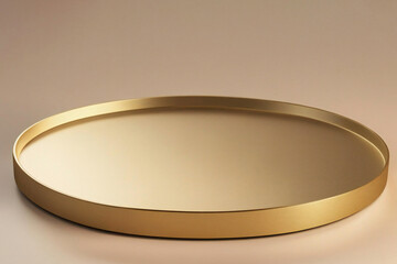 empty rounded gold plate