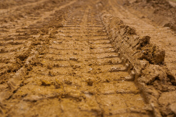 Puddle and mud with tire track texture