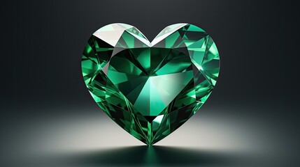 tsavorite heart on isolated background, concept of love and romance in gemstone