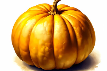 Obraz premium Pumpkin illustration on white background, closeup