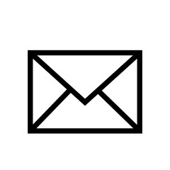 Email project management icon with black outline. email, message, mail, web, internet, business, communication. Vector illustration