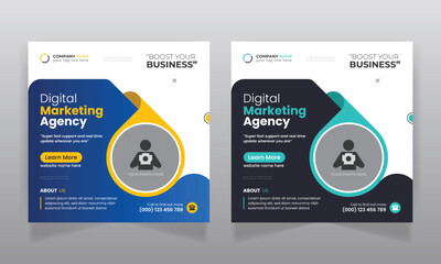 Digital marketing agency business promotion social media post template