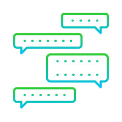 Consulting project management icon with blue and green gradient outline. business, strategy, teamwork, consulting, advisor, professional, corporate. Vector illustration