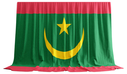 Mauritania Flag Curtain in 3D Rendering Celebrating Mauritania's Resilience