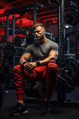 Fototapeta na wymiar fitness man in a professional gym