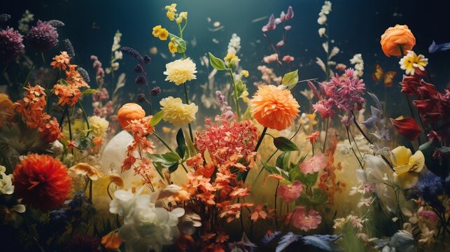 a picture of the changing seasons through cut flowers, with an image that captures their cyclical beauty and the joy they bring