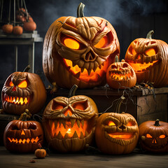 Scary Halloween Pumpkins 
