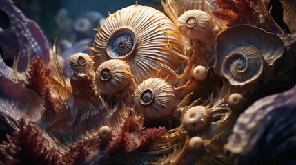 the captivating presence of mollusks through an image that showcases their intricate details, underlining their potential to infuse spaces with creativity and a touch of the natural world