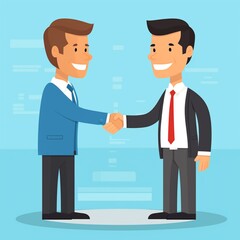 Fototapeta premium Businessman shaking hands in vector style