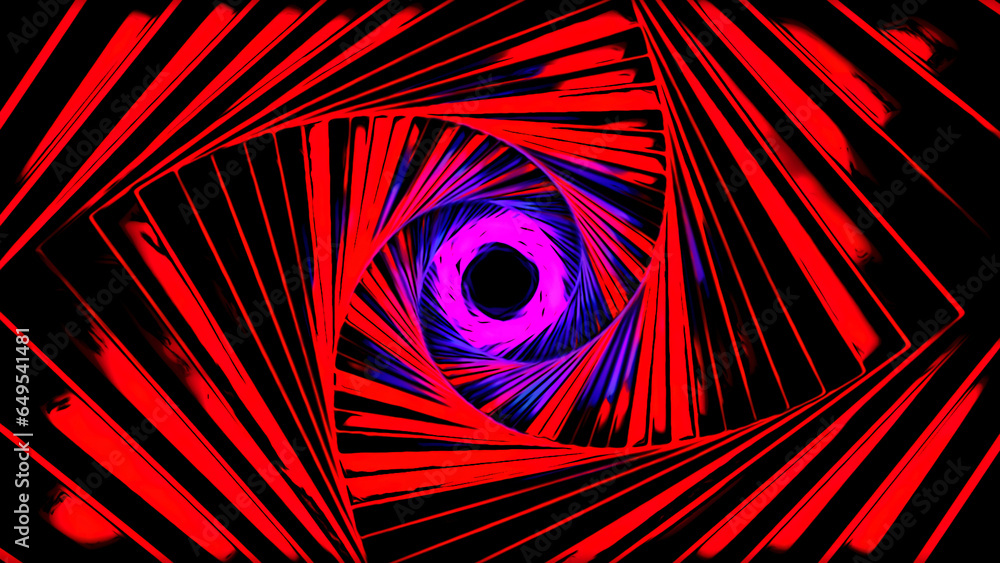 Poster a shimmering square passage changing color. design. a multi-colored portal made in cartoon animation