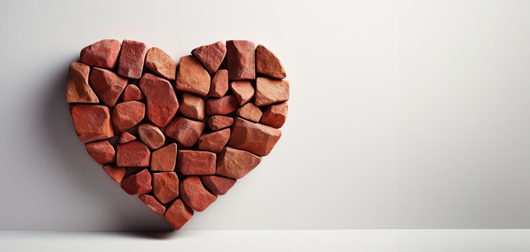 heart on isolated background, love and romance concept, Brick