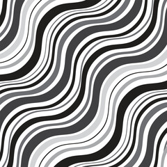 abstract geometric black grey diagonal smooth wave line pattern art.