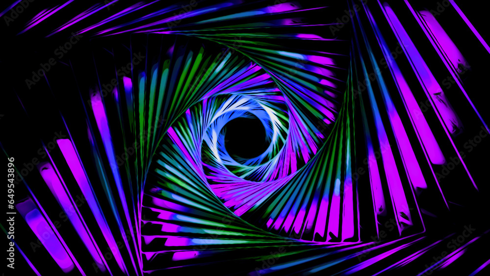 Poster a shimmering square passage changing color. design. a multi-colored portal made in cartoon animation