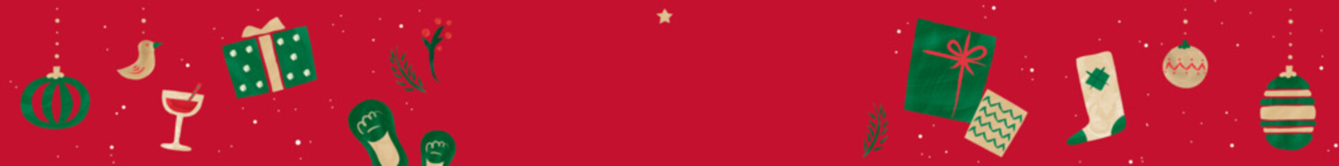 水彩タッチのクリスマスイラストテンプレート